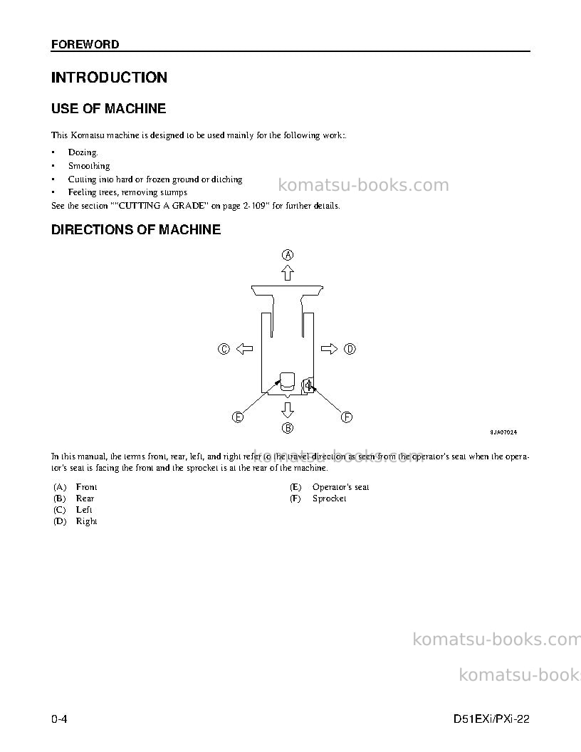 Komatsu d51pxi-22bra Operation manual cover Page 6 Komatsu d51pxi-22bra Operation manual cover Page 6