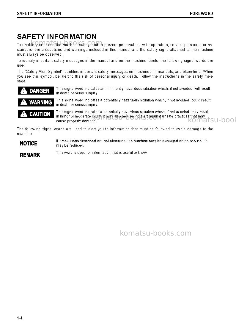 Komatsu d51ex-24bra Operation manual cover Page 6