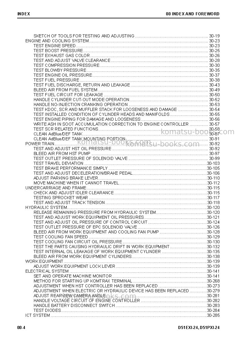 Komatsu d51exi-24bra Repair & maintenance cover Page 6 Komatsu d51exi-24bra Repair & maintenance cover Page 6