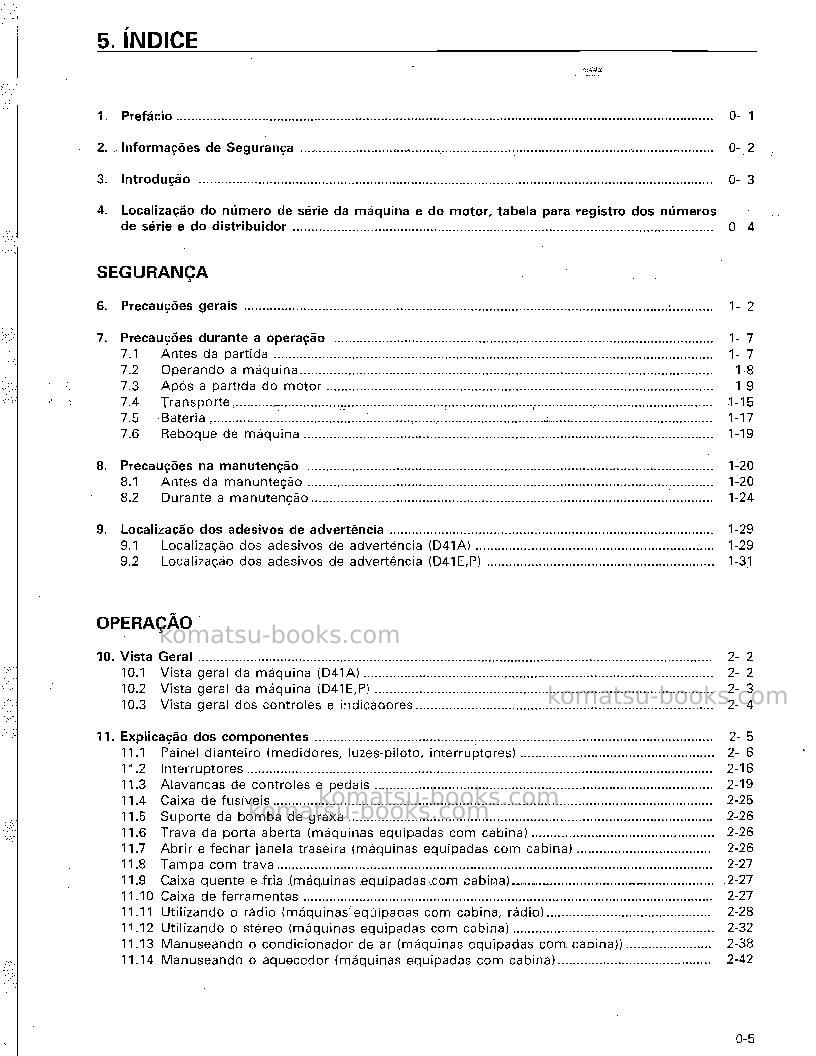 Komatsu d41a-6jpn Manual de operação capa Página 6 Komatsu d41a-6jpn Manual de operação capa Página 6