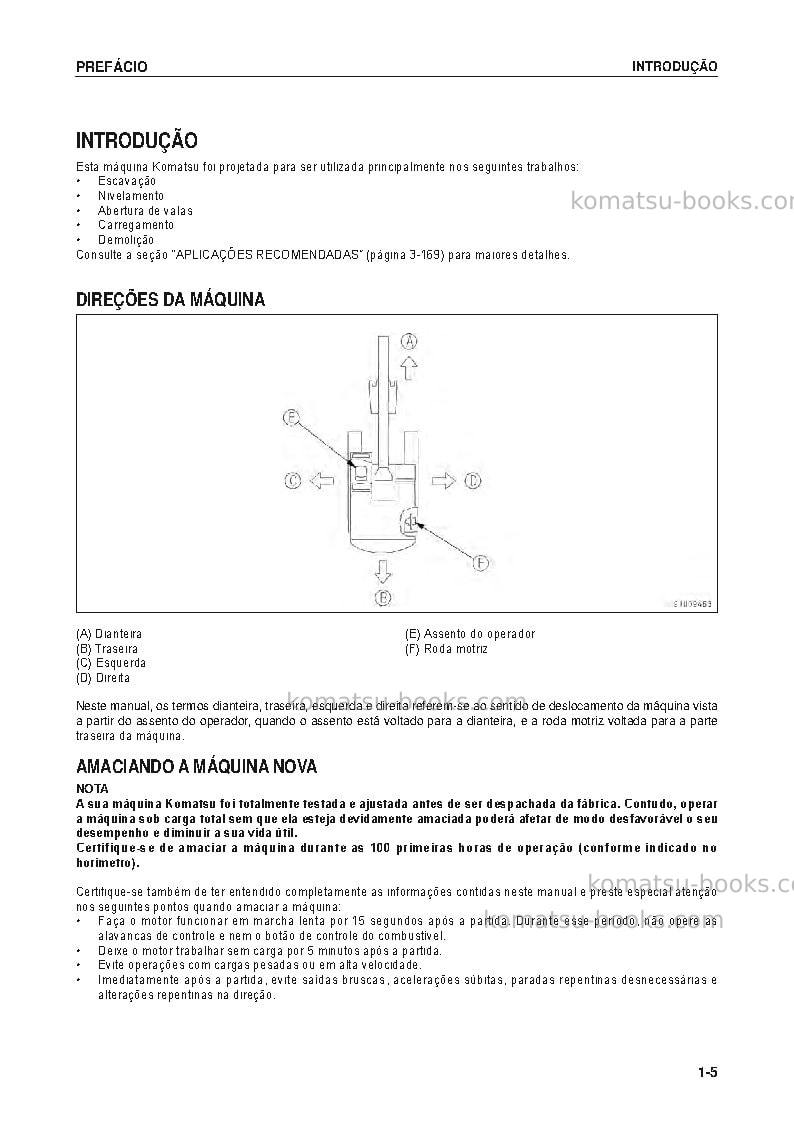 Komatsu pc350lc-8bra Manual de operação capa Página 6 Komatsu pc350lc-8bra Manual de operação capa Página 6
