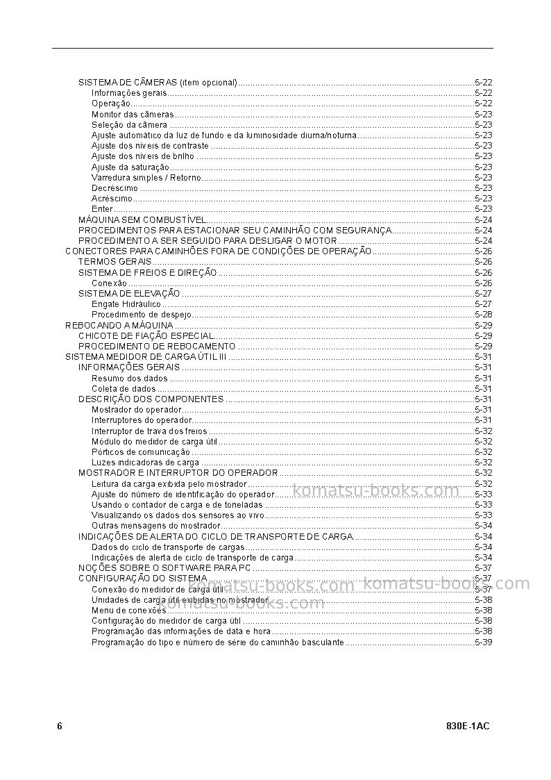 Komatsu 830e-1usa-ac Manual de operação capa Página 6 Komatsu 830e-1usa-ac Manual de operação capa Página 6