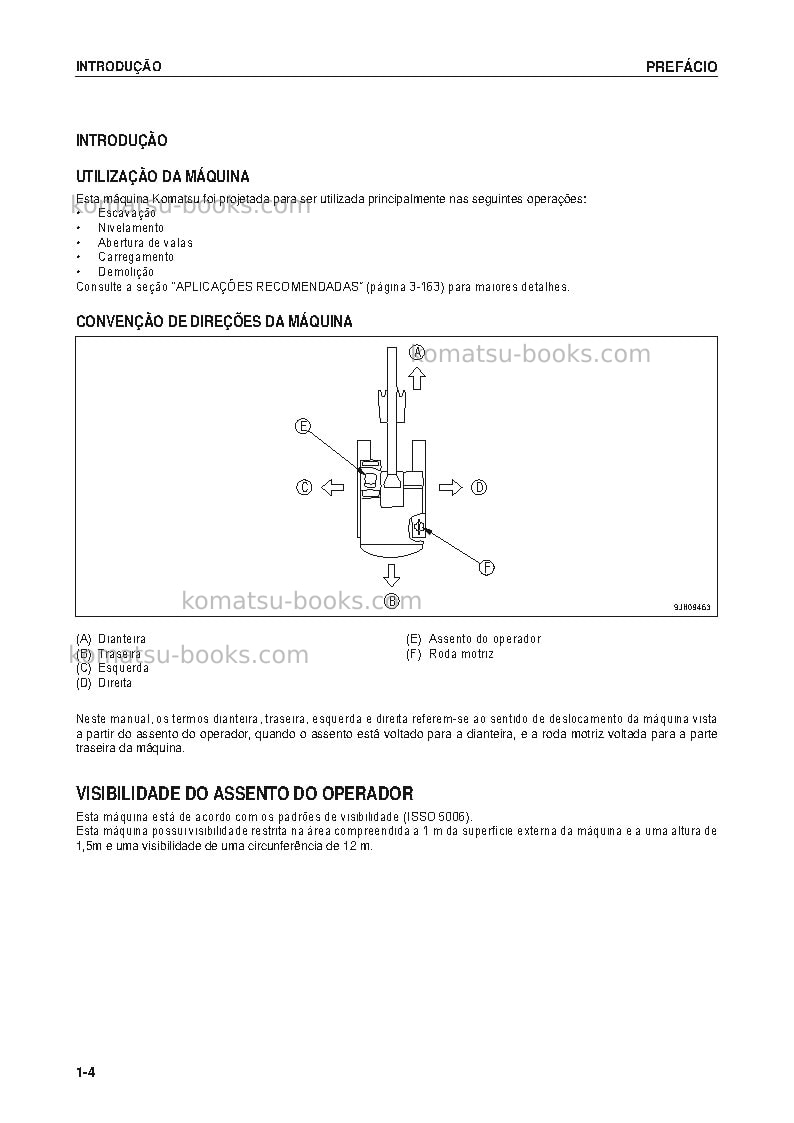 Komatsu pc78us-8jpn Manual de operação capa Página 6 Komatsu pc78us-8jpn Manual de operação capa Página 6
