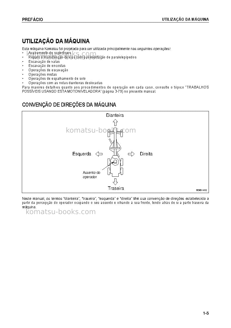 Komatsu gd825a-2jpn Manual de operação capa Página 6 Komatsu gd825a-2jpn Manual de operação capa Página 6