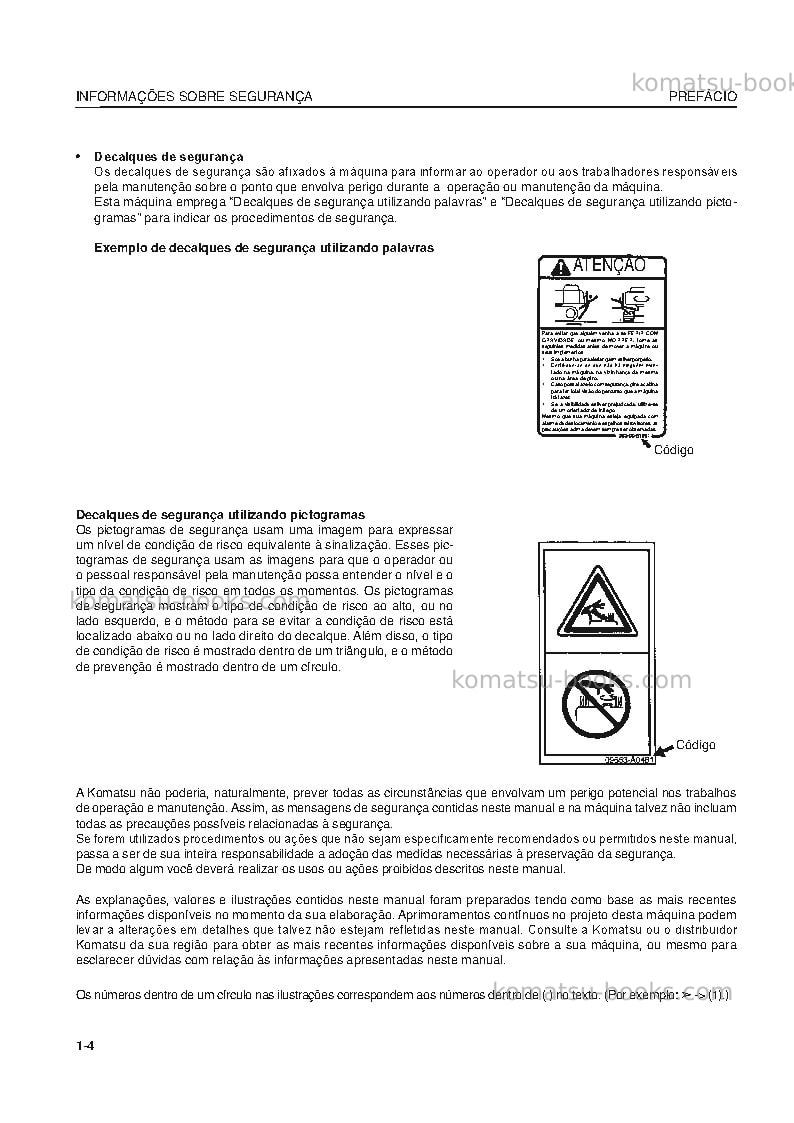 Komatsu pc450-8jpn-work equipment grease 100h Manual de operação capa Página 6 Komatsu pc450-8jpn-work equipment grease 100h Manual de operação capa Página 6