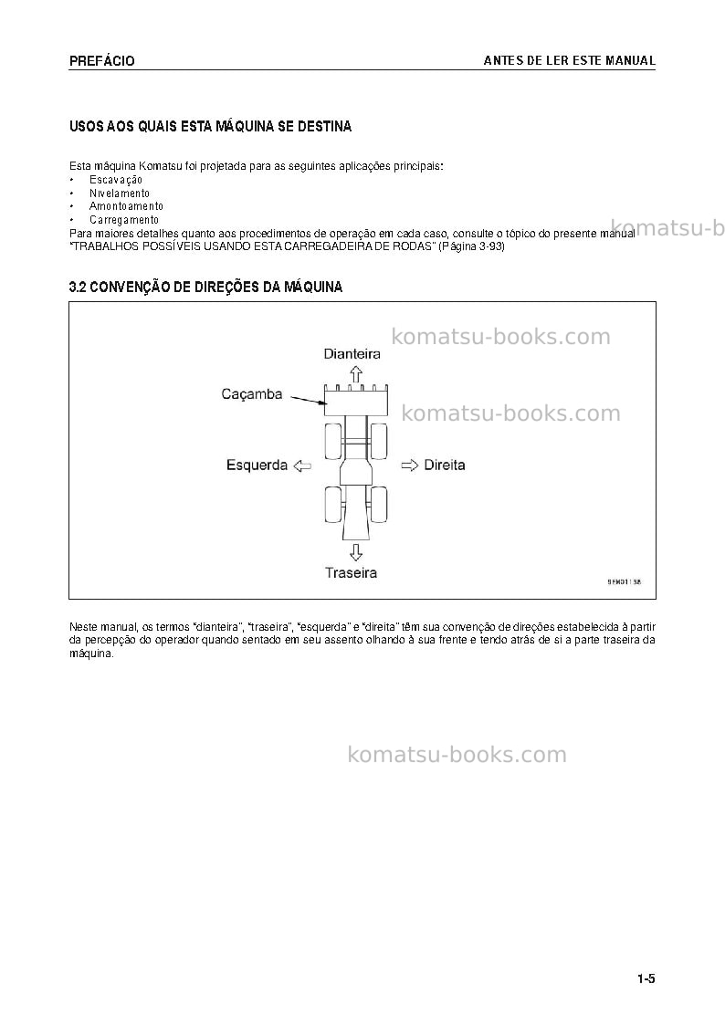Komatsu wa320-5bra Manual de operação capa Página 6 Komatsu wa320-5bra Manual de operação capa Página 6