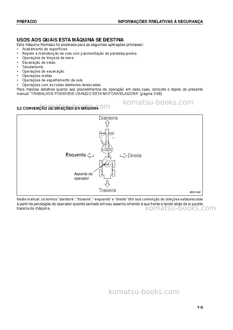 Komatsu gd655-3cbra Manual de operação capa Página 6
