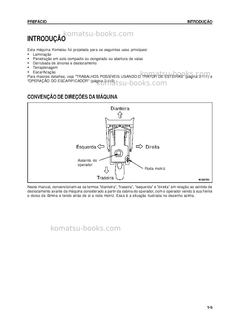Komatsu d375a-5jpn Manual de operação capa Página 6 Komatsu d375a-5jpn Manual de operação capa Página 6