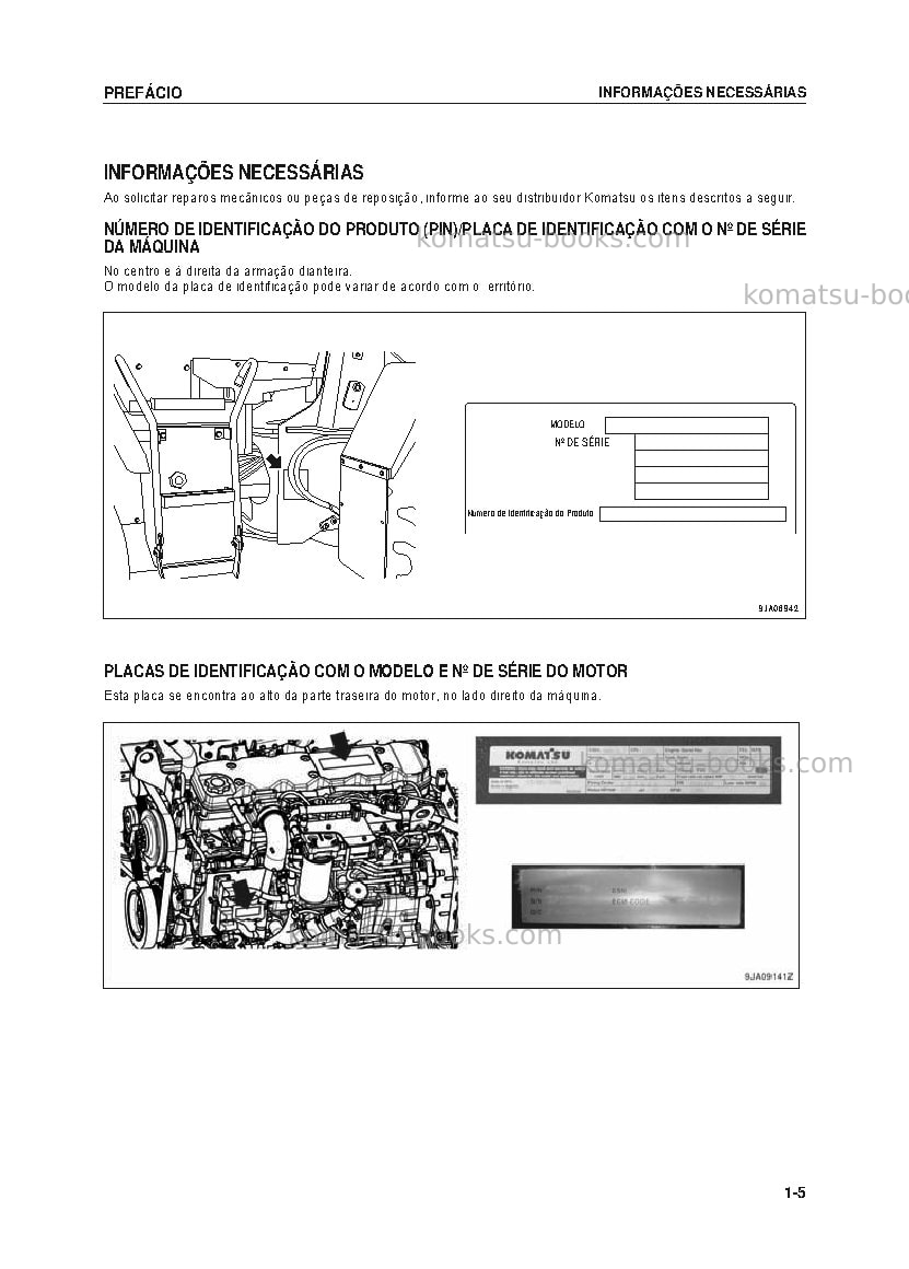 Komatsu wa320-6bra Manual de operação capa Página 6 Komatsu wa320-6bra Manual de operação capa Página 6