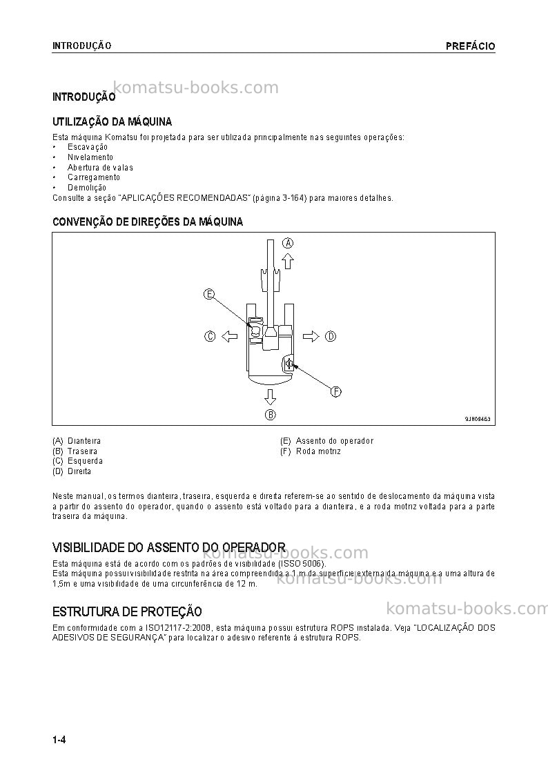 Komatsu pc130-8bra Manual de operação capa Página 6 Komatsu pc130-8bra Manual de operação capa Página 6