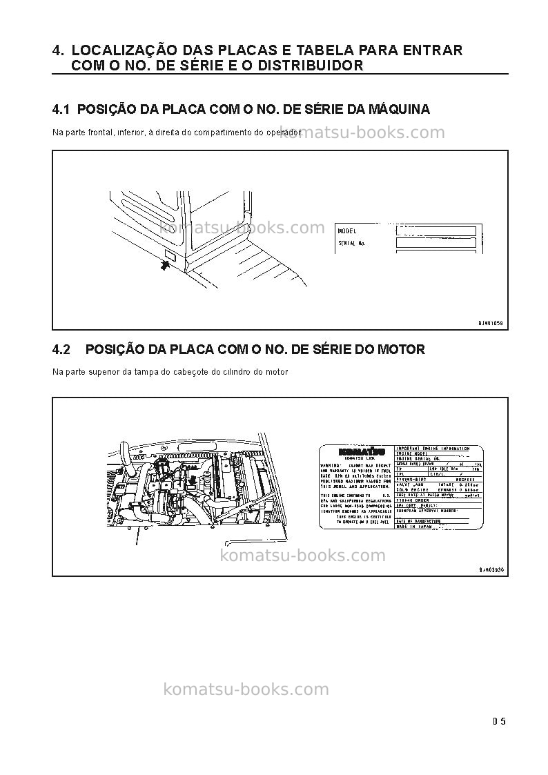 Komatsu pc120lc-6jpn Manual de operação capa Página 6