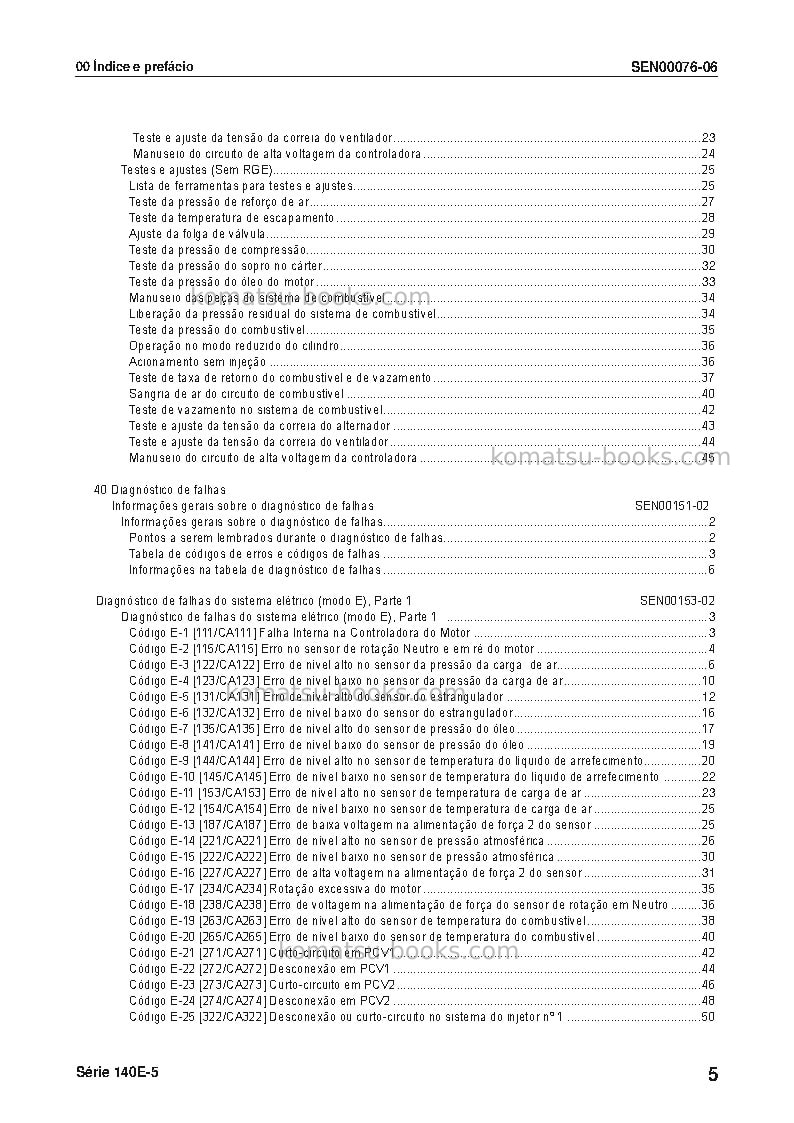 Komatsu saa6d140e-5jpn Reparo e manutenção capa Página 6 Komatsu saa6d140e-5jpn Reparo e manutenção capa Página 6
