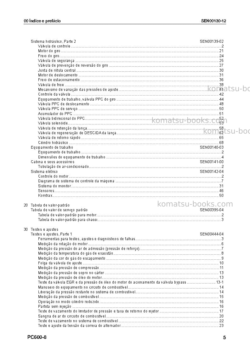 Komatsu pc600lc-8jpn Reparo e manutenção capa Página 6