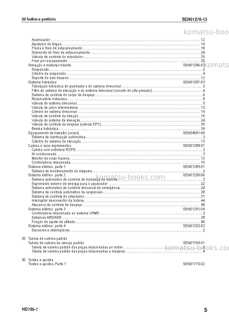 Komatsu hd785-7jpn Reparo e manutenção capa Página 6