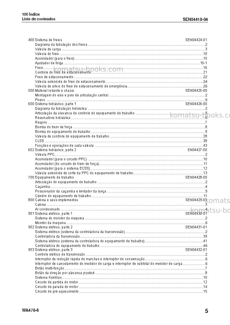 Komatsu wa470-6jpn Reparo e manutenção capa Página 6