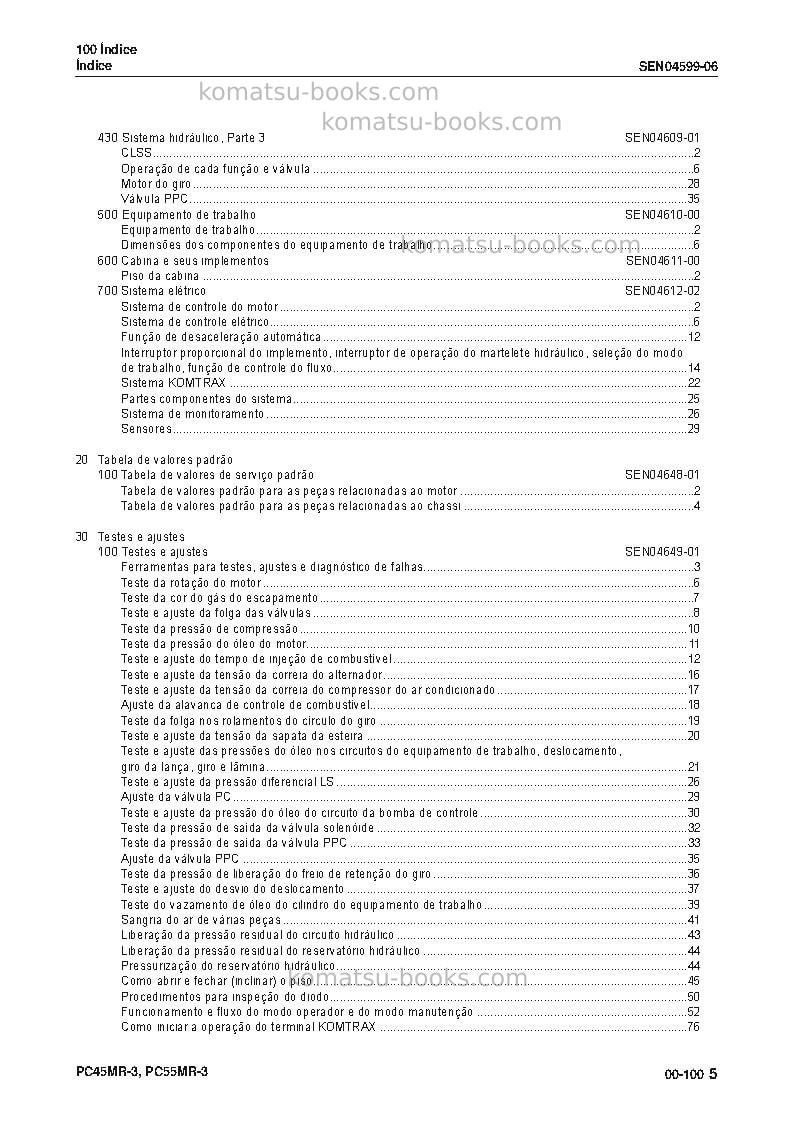 Komatsu pc45mr-3jpn Reparo e manutenção capa Página 6 Komatsu pc45mr-3jpn Reparo e manutenção capa Página 6