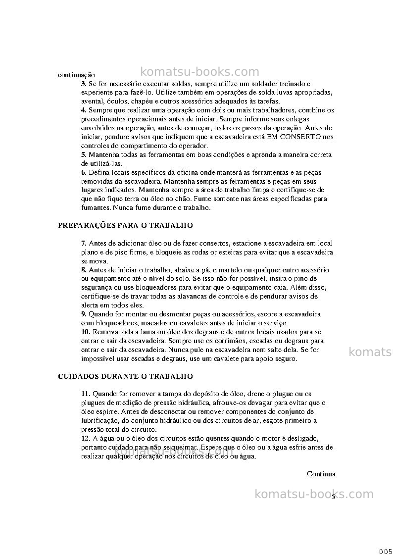 Komatsu pc5500-6deu Reparo e manutenção capa Página 6 Komatsu pc5500-6deu Reparo e manutenção capa Página 6