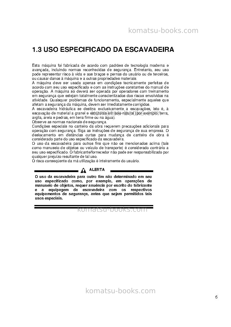 Komatsu pc5500-6deu Manual de operação capa Página 6 Komatsu pc5500-6deu Manual de operação capa Página 6