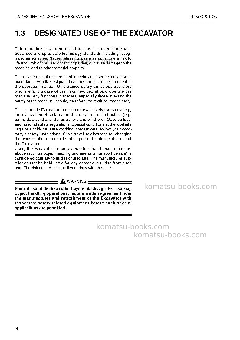 Komatsu pc4000-6deu Operation manual cover Page 6 Komatsu pc4000-6deu Operation manual cover Page 6