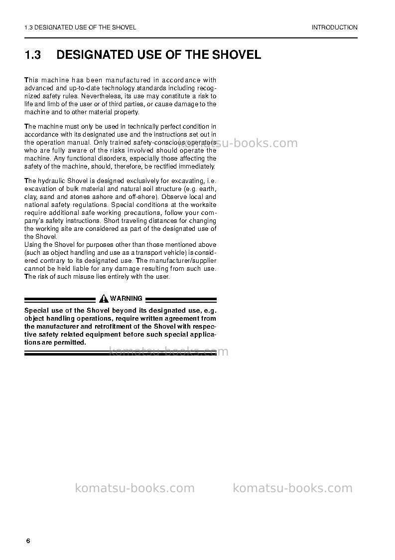 Komatsu pc8000-6deu Operation manual cover Page 6 Komatsu pc8000-6deu Operation manual cover Page 6