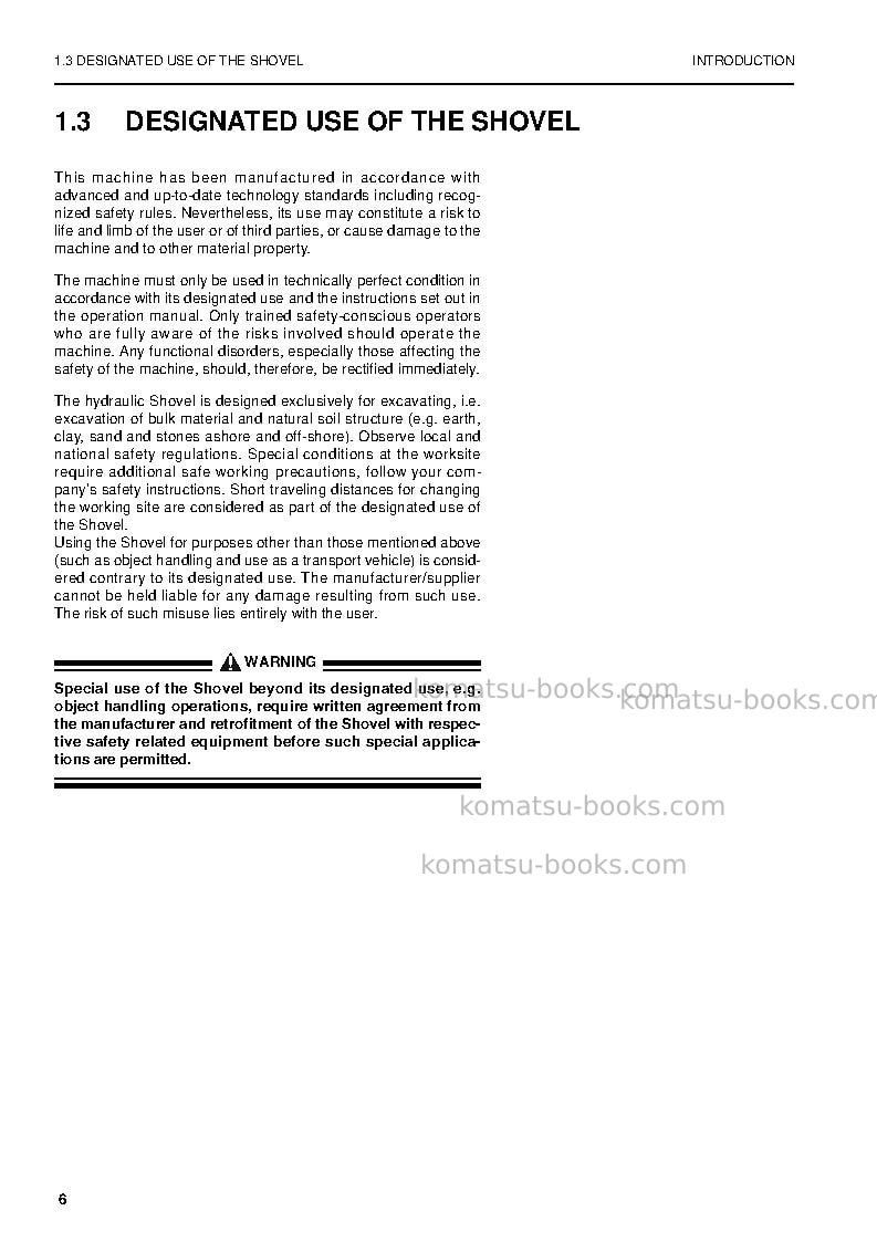 Komatsu pc8000-6deu-electric motor Operation manual cover Page 6 Komatsu pc8000-6deu-electric motor Operation manual cover Page 6
