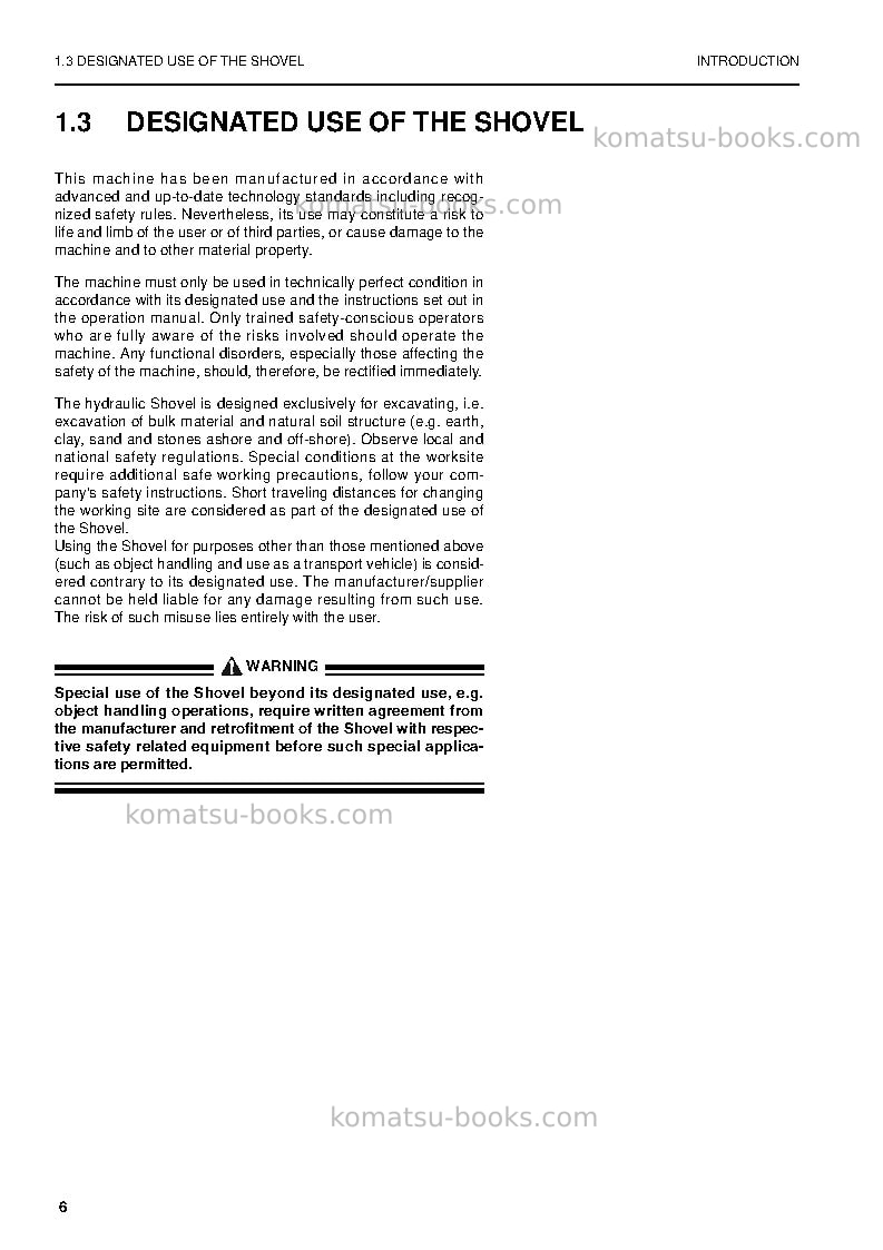 Komatsu pc8000-6deu Operation manual cover Page 6 Komatsu pc8000-6deu Operation manual cover Page 6