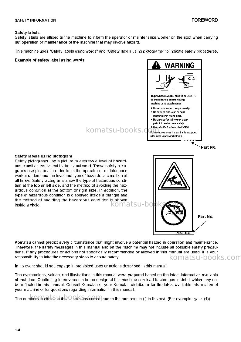 Komatsu pc360-7chn Operation manual cover Page 6 Komatsu pc360-7chn Operation manual cover Page 6