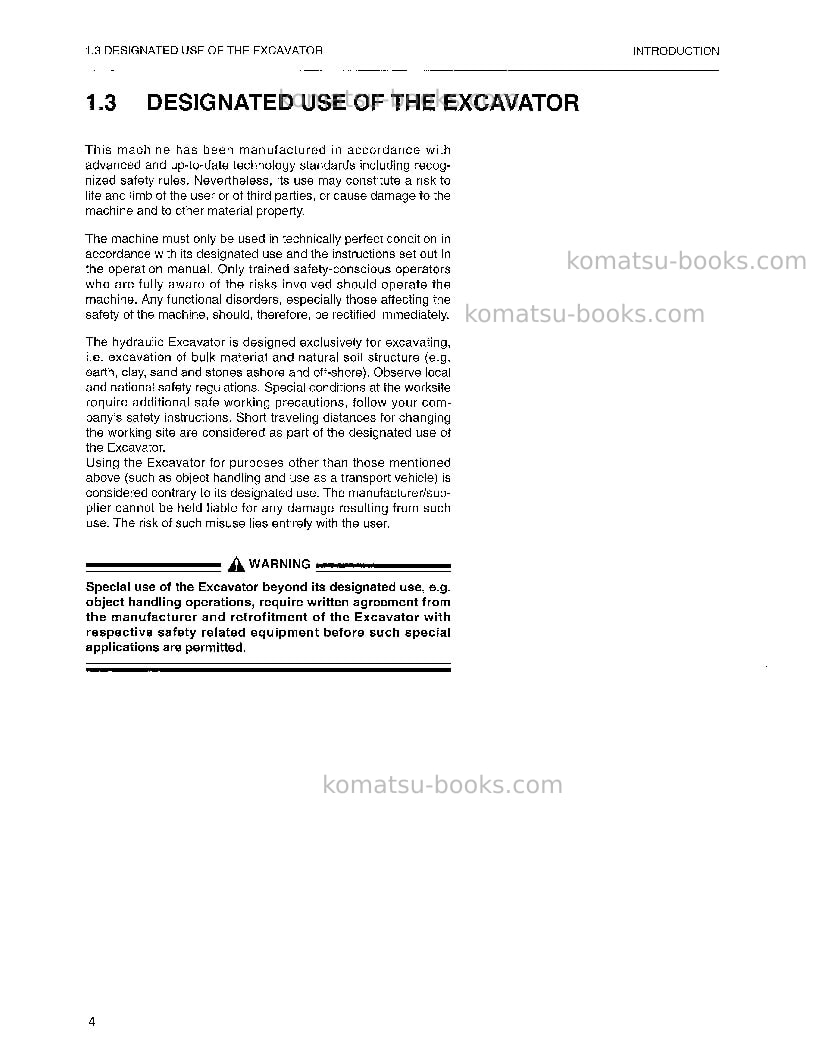 Komatsu pc4000-6deu Operation manual cover Page 6 Komatsu pc4000-6deu Operation manual cover Page 6