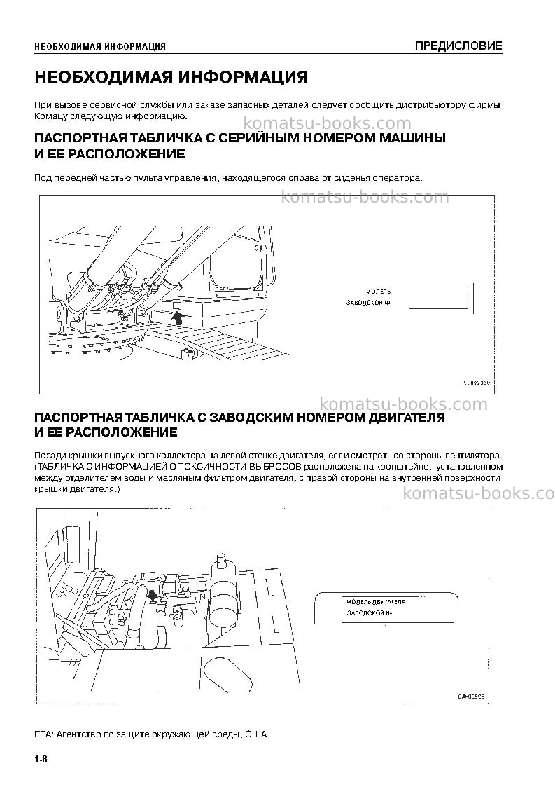 Komatsu pc270-7jpn Руководство по эксплуатации обложка Страница 6 Komatsu pc270-7jpn Руководство по эксплуатации обложка Страница 6