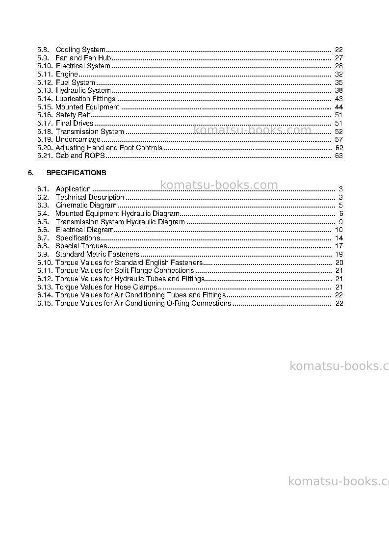 Komatsu td-40c Operation manual cover Page 6 Komatsu td-40c Operation manual cover Page 6