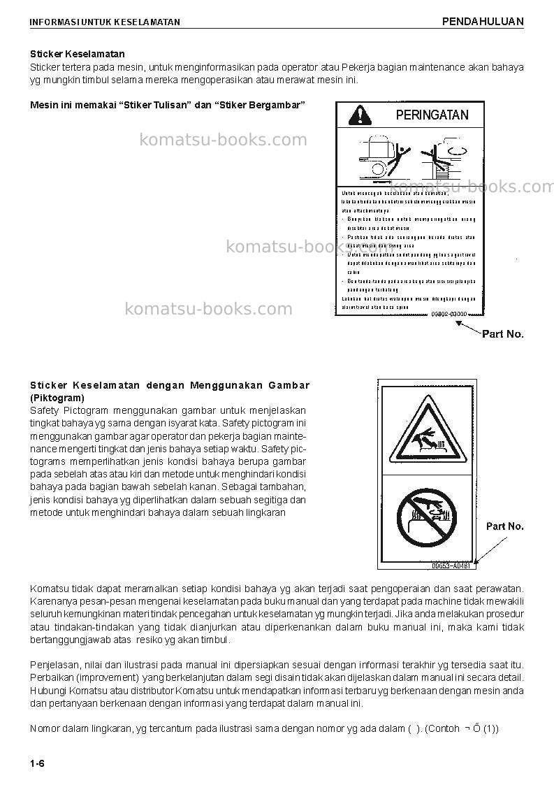 Komatsu pc200-7idn Operation manual cover Page 6