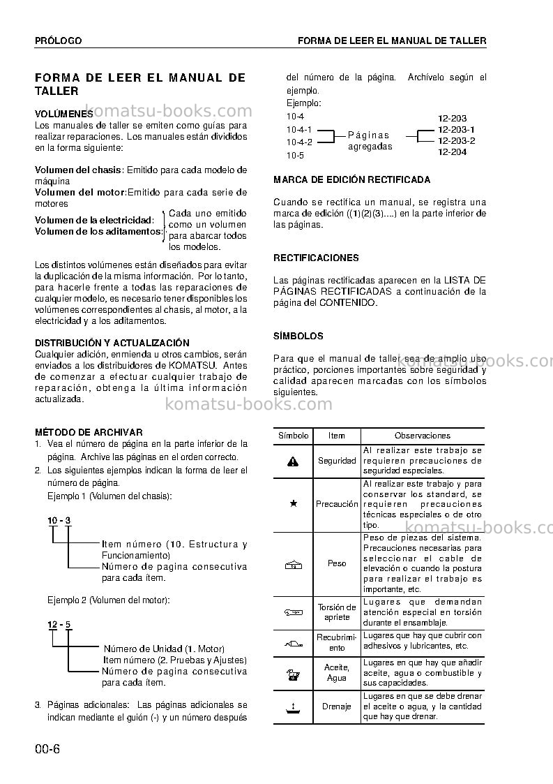 Komatsu pc220-7jpn Reparación y mantenimiento cover Page 6