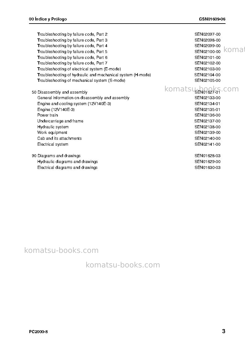 Komatsu pc2000-8jpn--30c degree Reparación y mantenimiento cover Page 6
