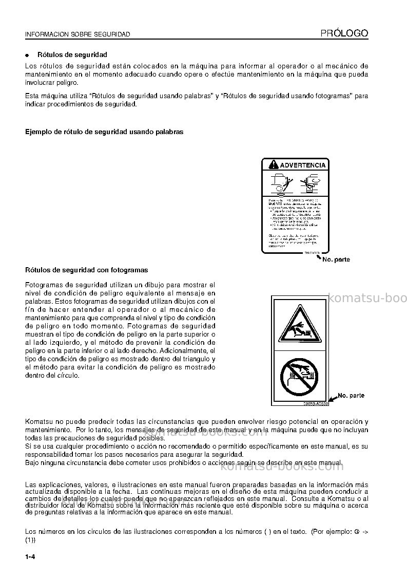 Komatsu pc200-8jpn-work equipment grease 500h Manual de operación cover Page 6