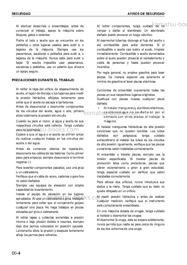 Komatsu pc400-7jpn Reparación y mantenimiento cover Page 6