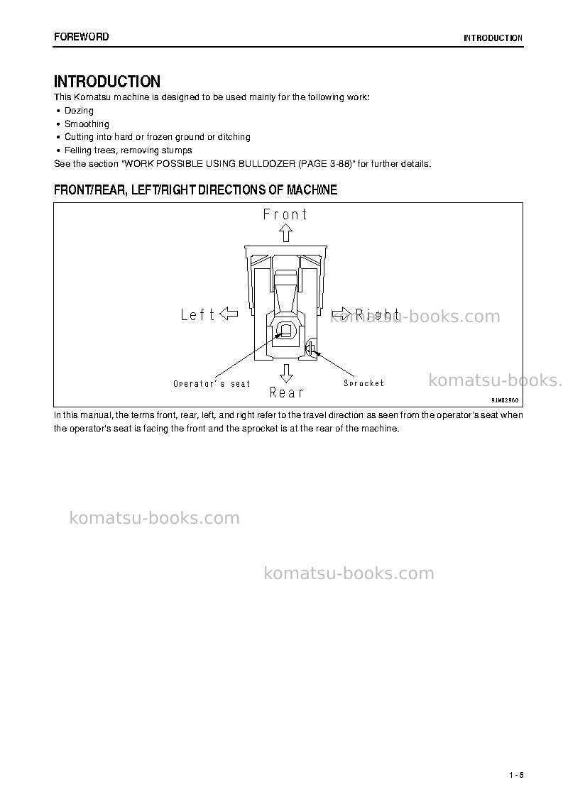 Komatsu d65e-12jpn Operation manual cover Page 6 Komatsu d65e-12jpn Operation manual cover Page 6
