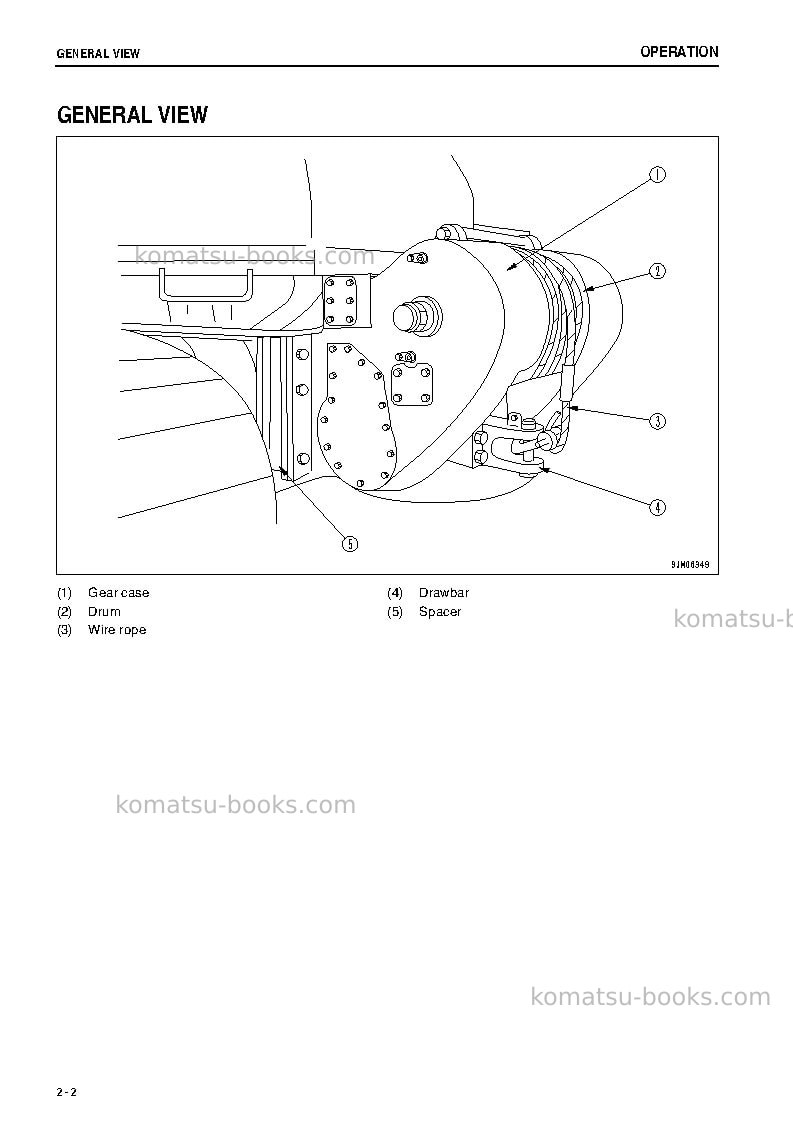 Komatsu dwt125-1jpn-towing winch Operation manual cover Page 6