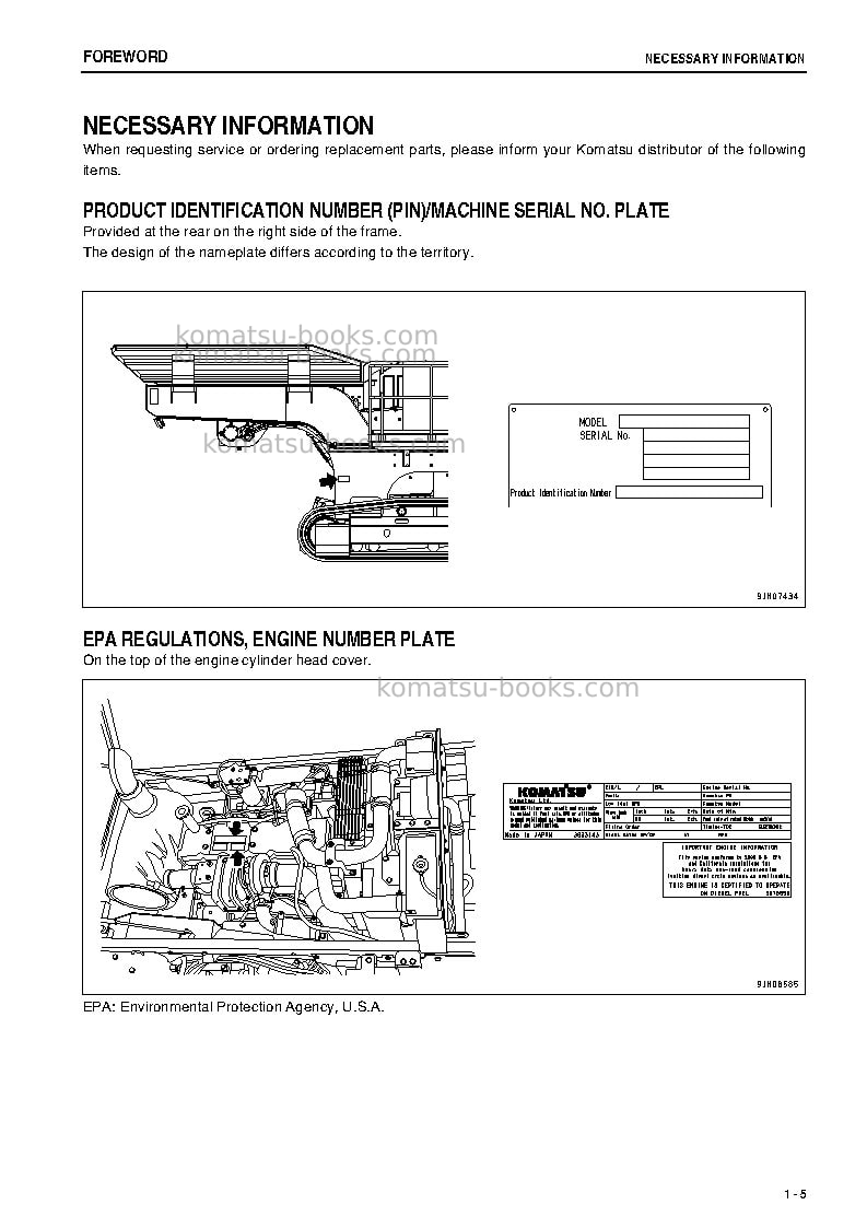 Komatsu br380jg-1jpn-tier3 Operation manual cover Page 6