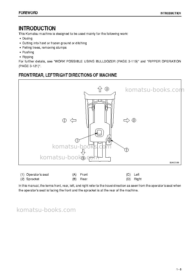 Komatsu d275a-5jpn-w/o egr Operation manual cover Page 6 Komatsu d275a-5jpn-w/o egr Operation manual cover Page 6