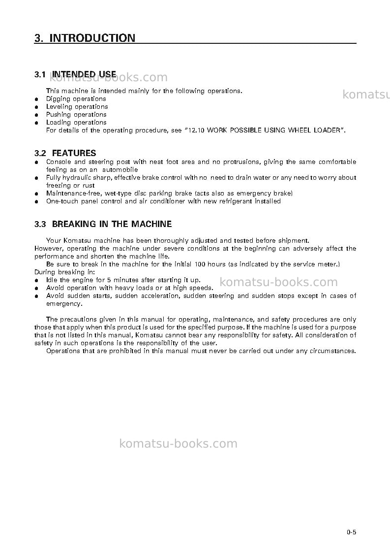 Komatsu wa320-3jpn-custom Operation manual cover Page 6