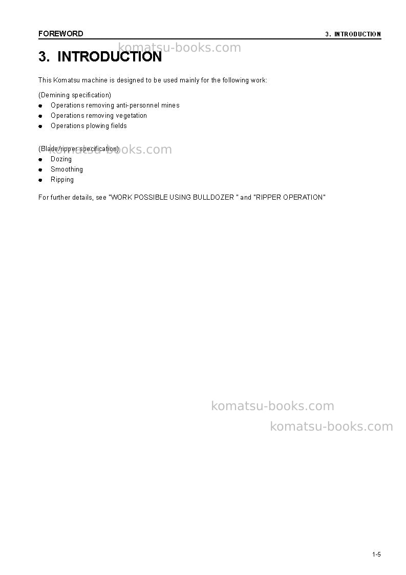 Komatsu d85ms-15jpn-radio control equipment Operation manual cover Page 6