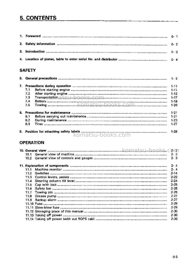 Komatsu wa320-3jpn Operation manual cover Page 6