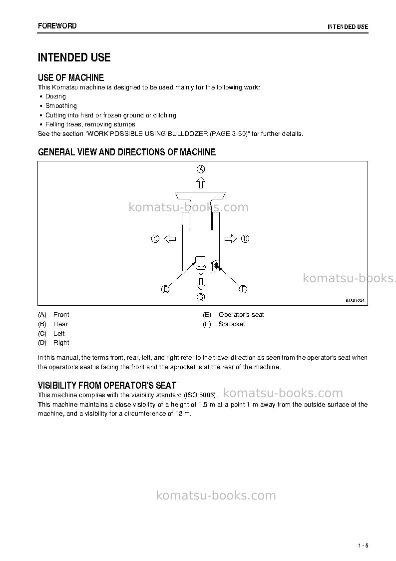 Komatsu d21p-8jpn-interim tier4 Operation manual cover Page 6 Komatsu d21p-8jpn-interim tier4 Operation manual cover Page 6