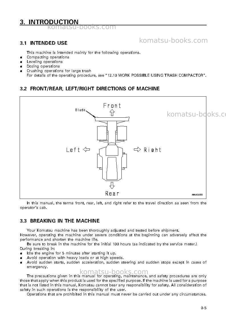 Komatsu wf550t-3jpn Operation manual cover Page 6 Komatsu wf550t-3jpn Operation manual cover Page 6