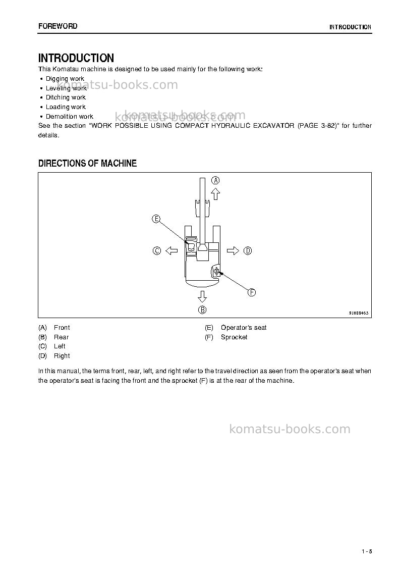 Komatsu pc30mr-3jpn-for cab Operation manual cover Page 6 Komatsu pc30mr-3jpn-for cab Operation manual cover Page 6