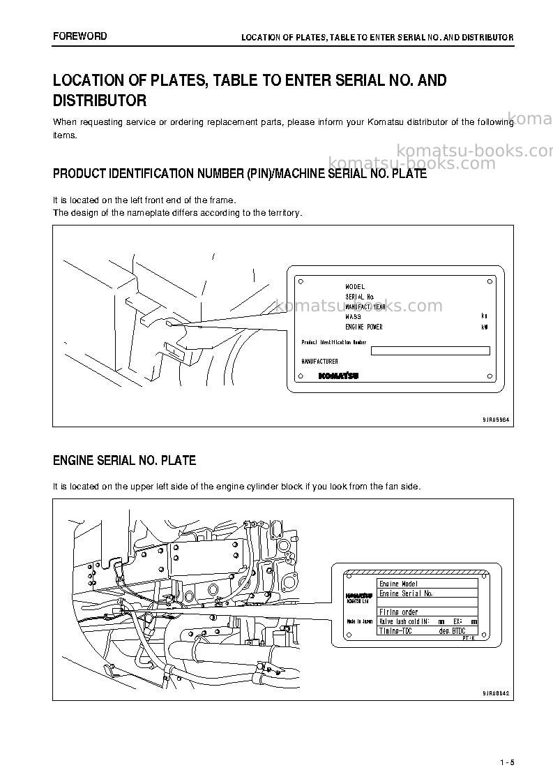 Komatsu hd465-7jpn-r Operation manual cover Page 6 Komatsu hd465-7jpn-r Operation manual cover Page 6