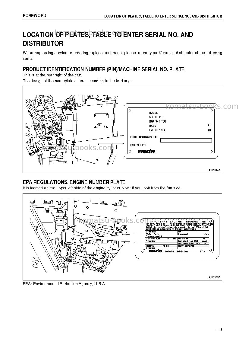 Komatsu hm250-2jpn Operation manual cover Page 6 Komatsu hm250-2jpn Operation manual cover Page 6
