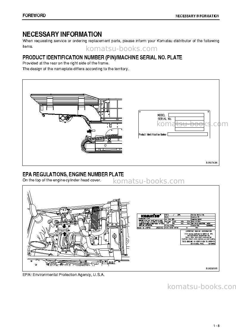Komatsu br380jg-1jpn-tier3 Operation manual cover Page 6 Komatsu br380jg-1jpn-tier3 Operation manual cover Page 6