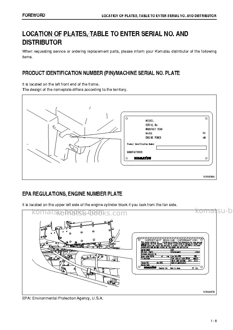 Komatsu hd465-7jpn-e0 Operation manual cover Page 6 Komatsu hd465-7jpn-e0 Operation manual cover Page 6
