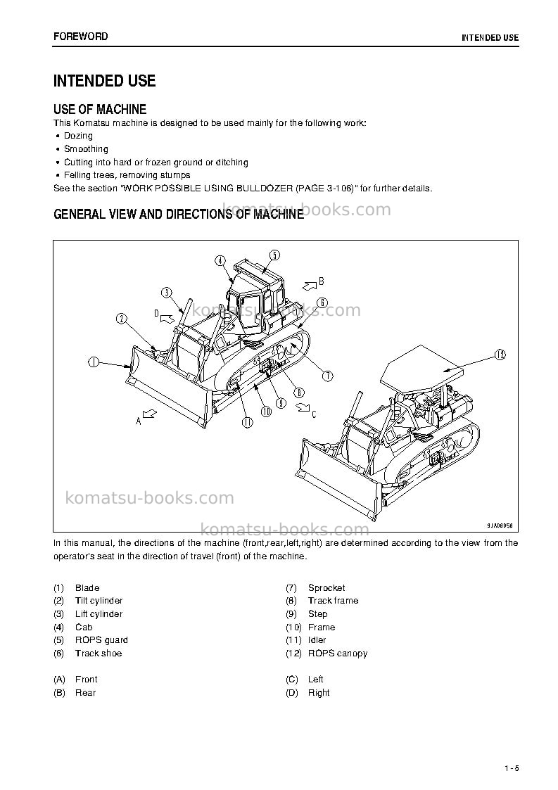 Komatsu d65px-15jpn-tier3 Operation manual cover Page 6 Komatsu d65px-15jpn-tier3 Operation manual cover Page 6